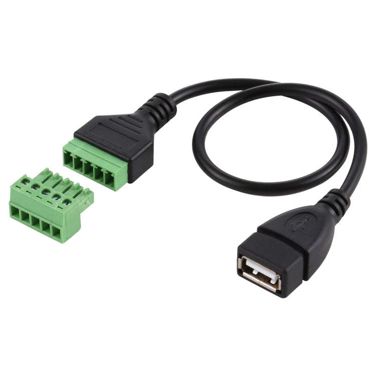 USB Female Plug to 5 Pin Pluggable Terminals Solder-free USB Connector Solderless Connection Adap...