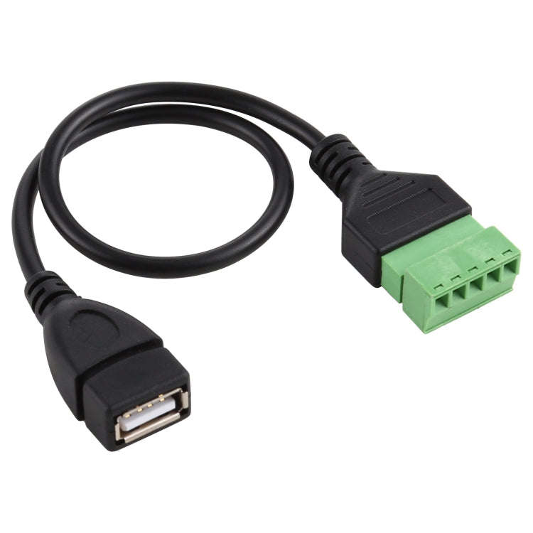 USB Female Plug to 5 Pin Pluggable Terminals Solder-free USB Connector Solderless Connection Adap...