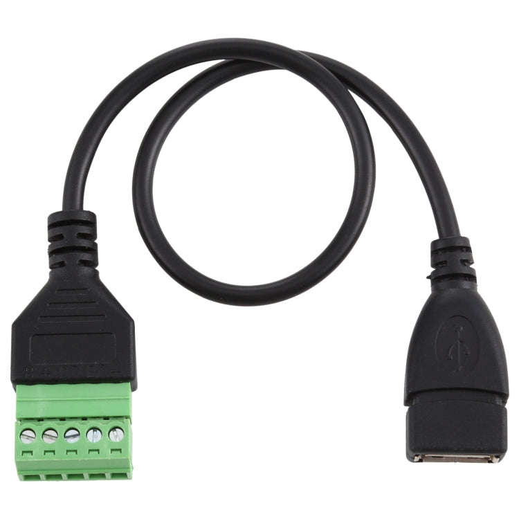USB Female Plug to 5 Pin Pluggable Terminals Solder-free USB Connector Solderless Connection Adap...