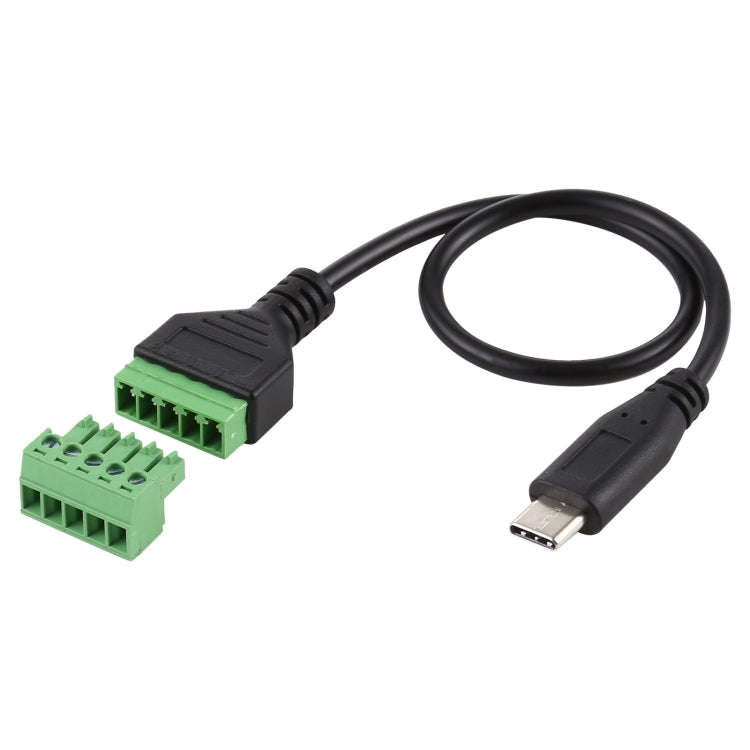 USB-C / Type-C Male to 5 Pin Pluggable Terminals Solder-free USB Connector Solderless Connection ...