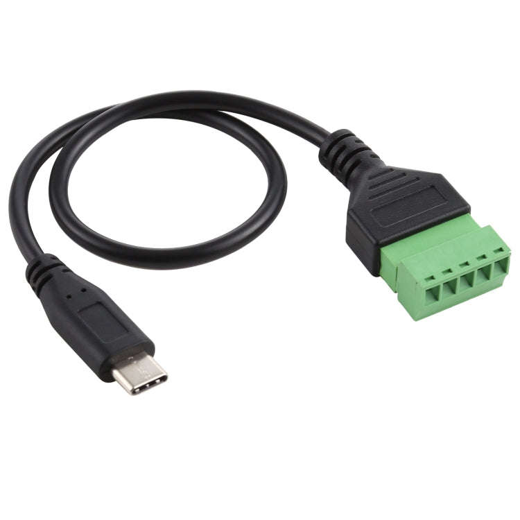 USB-C / Type-C Male to 5 Pin Pluggable Terminals Solder-free USB Connector Solderless Connection ...