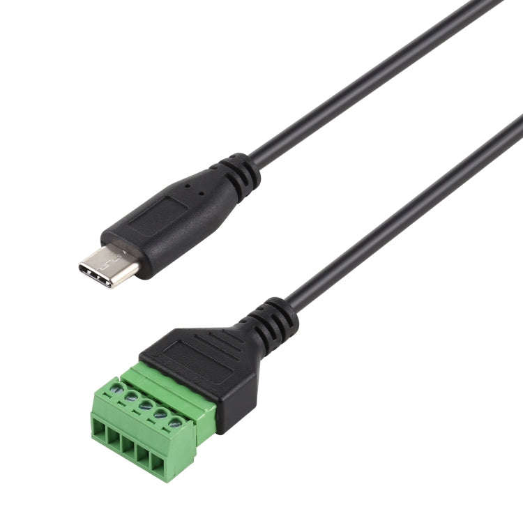 USB-C / Type-C Male to 5 Pin Pluggable Terminals Solder-free USB Connector Solderless Connection ...