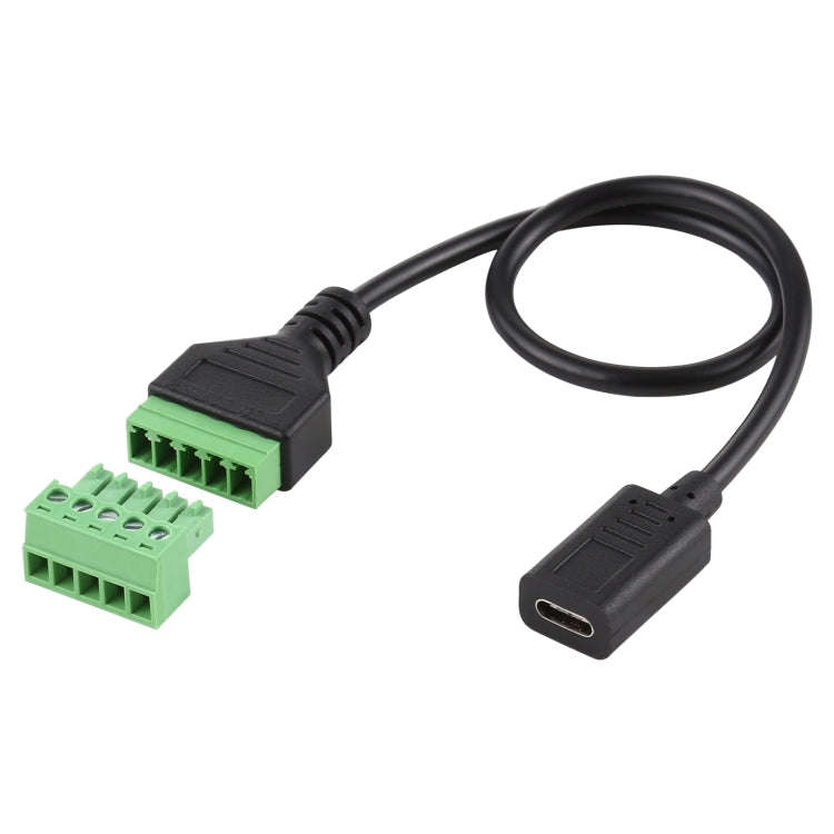 USB-C / Type-C Female to 5 Pin Pluggable Terminals Solder-free USB Connector Solderless Connectio...