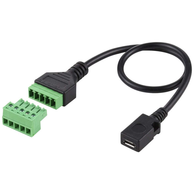Micro USB Female to 5 Pin Pluggable Terminals Solder-free USB Connector Solderless Connection Ada...
