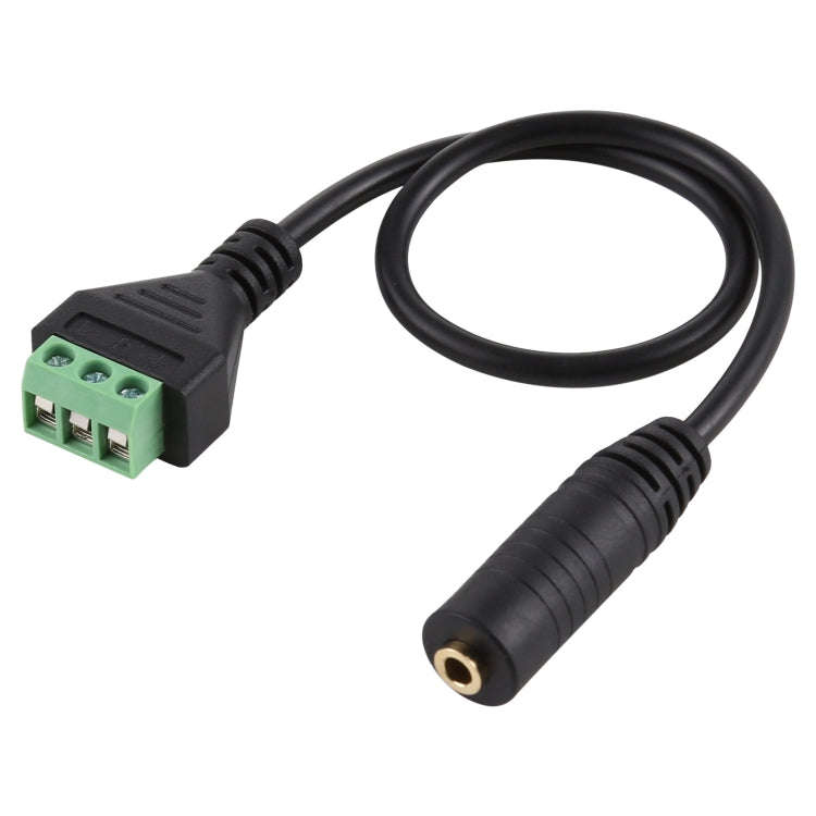 3.5mm Female to 3 Pin Pluggable Terminals Solder-free Connector Solderless Connection Adapter Cab...