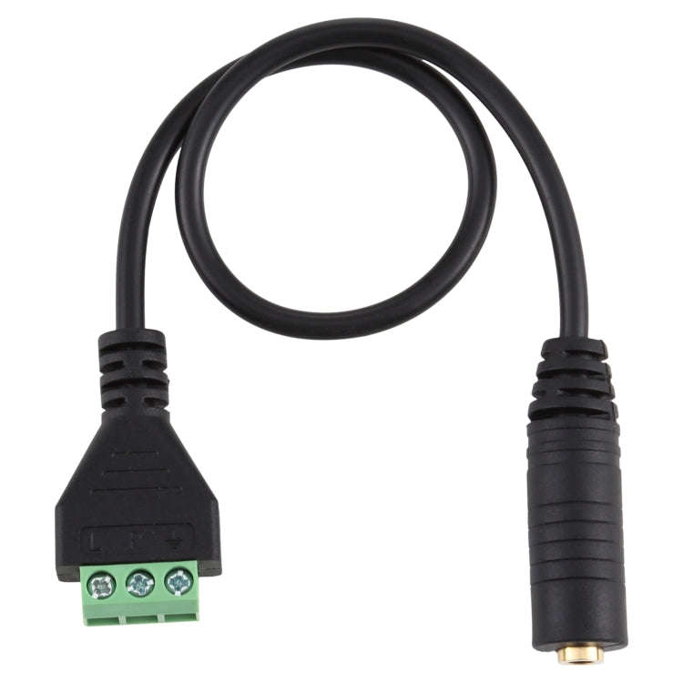 3.5mm Female to 3 Pin Pluggable Terminals Solder-free Connector Solderless Connection Adapter Cab...