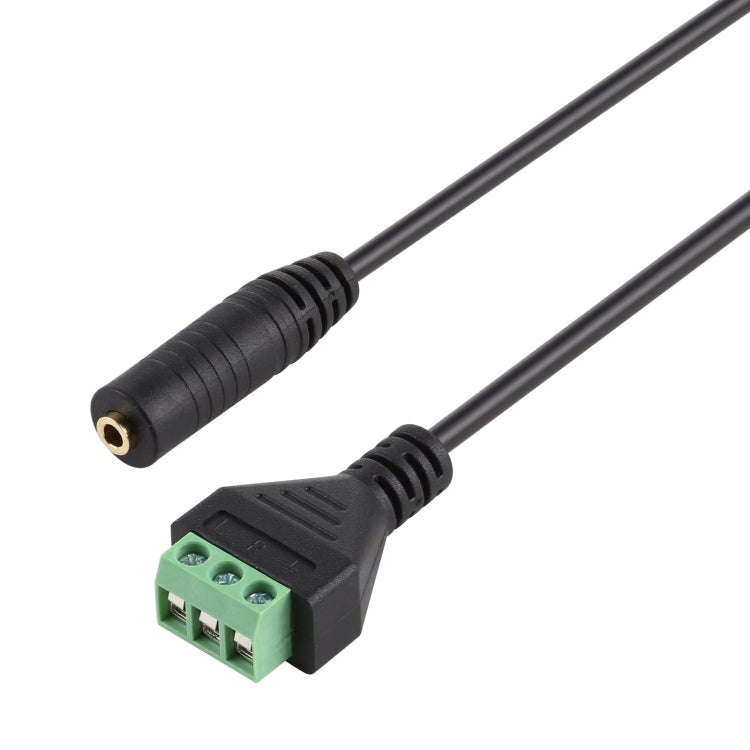 3.5mm Female to 3 Pin Pluggable Terminals Solder-free Connector Solderless Connection Adapter Cab...