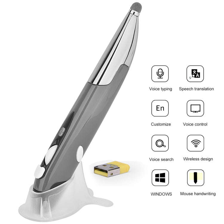 PR-06S 4-keys Smart Wireless Optical Mouse with Stylus Pen Function, Support Voice Operation / Tr...