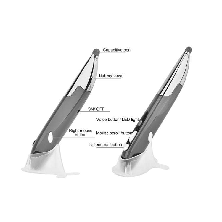 PR-06S 4-keys Smart Wireless Optical Mouse with Stylus Pen Function, Support Voice Operation / Tr...