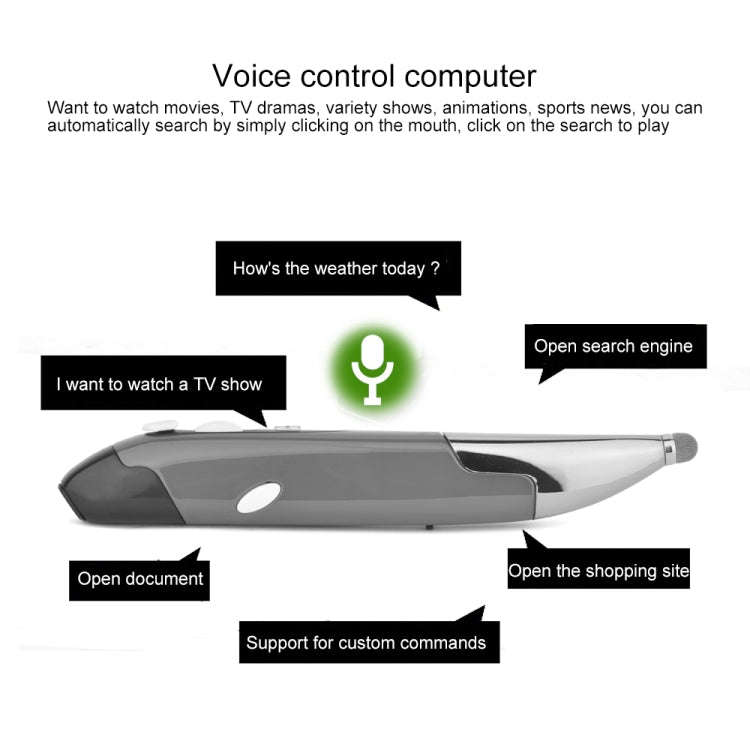 PR-06S 4-keys Smart Wireless Optical Mouse with Stylus Pen Function, Support Voice Operation / Tr...