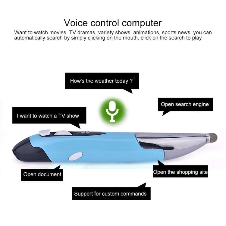 PR-06S 4-keys Smart Wireless Optical Mouse with Stylus Pen Function, Support Voice Operation / Tr...