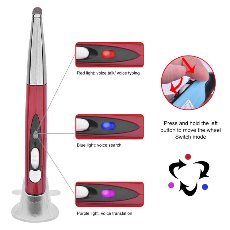 PR-06S 4-keys Smart Wireless Optical Mouse with Stylus Pen Function, Support Voice Operation / Tr...