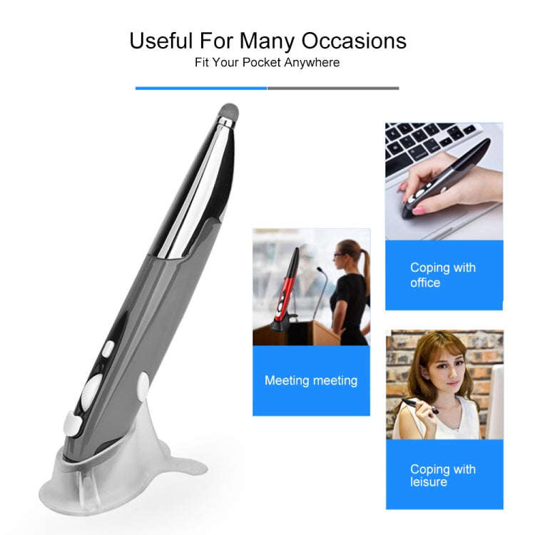 PR-06 4-keys Smart Wireless Optical Mouse with Stylus Pen Function (Grey)