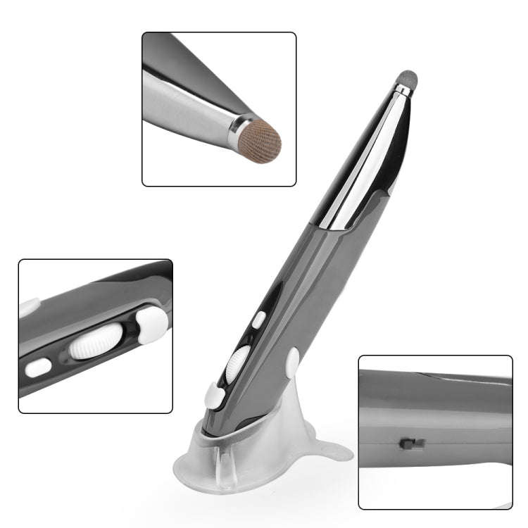 PR-06 4-keys Smart Wireless Optical Mouse with Stylus Pen Function (Grey)