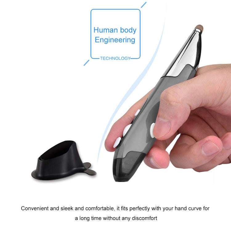 PR-06 4-keys Smart Wireless Optical Mouse with Stylus Pen Function (Grey)