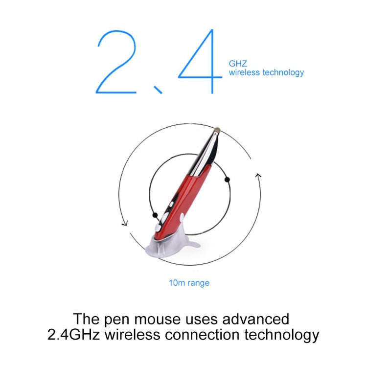 PR-06 4-keys Smart Wireless Optical Mouse with Stylus Pen Function (Red)