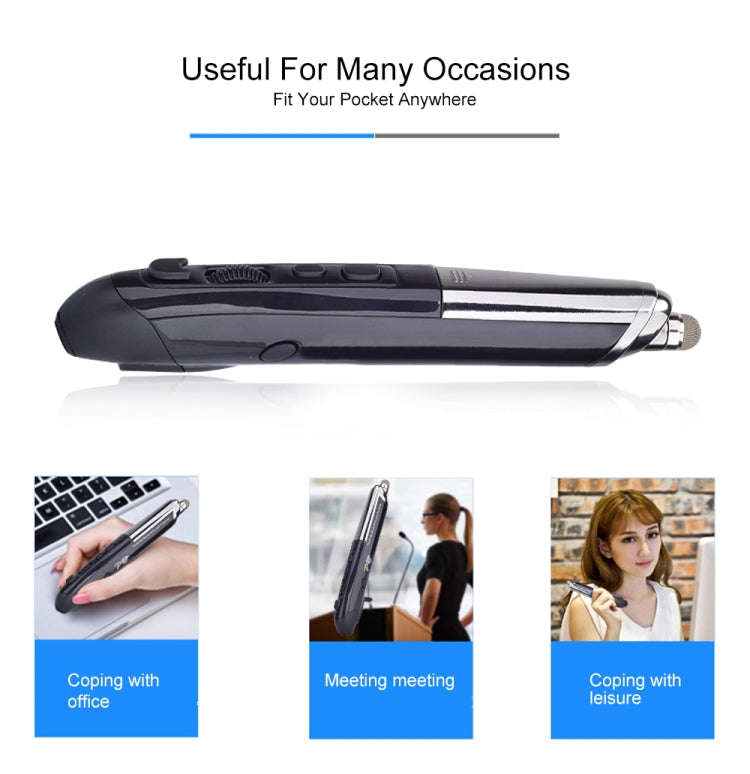 PR-08 6-keys Smart Wireless Optical Mouse with Stylus Pen & Laser Function (Black)
