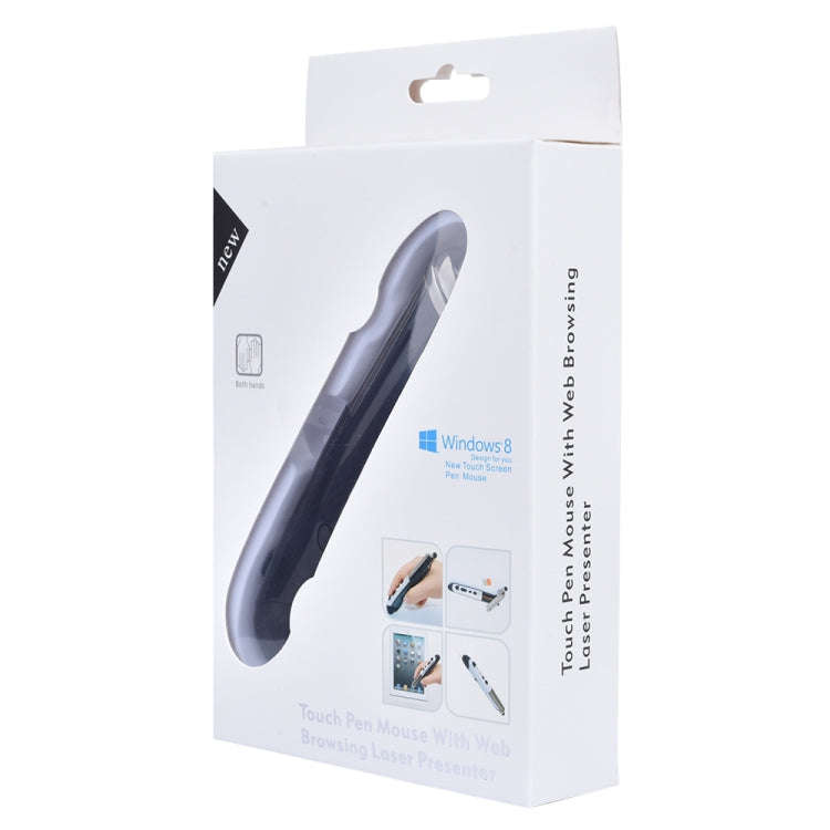 PR-08 6-keys Smart Wireless Optical Mouse with Stylus Pen & Laser Function (Black)