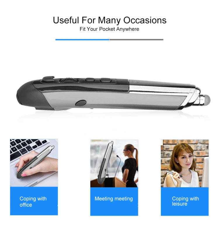 PR-08 6-keys Smart Wireless Optical Mouse with Stylus Pen & Laser Function (Grey)