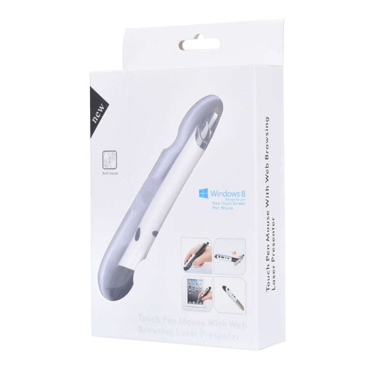 PR-08 6-keys Smart Wireless Optical Mouse with Stylus Pen & Laser Function (White)