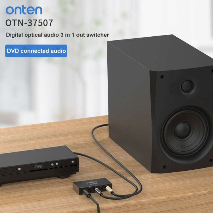 Onten 37507 Digital Optical Audio 3 In 1 Out Switcher Speaker Connector