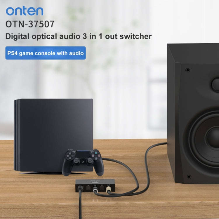 Onten 37507 Digital Optical Audio 3 In 1 Out Switcher Speaker Connector