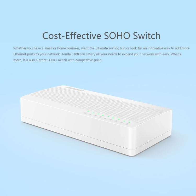 Tenda S108 8 Ports 10 / 100Mbps Fast Ethernet Network Switch LAN HUB