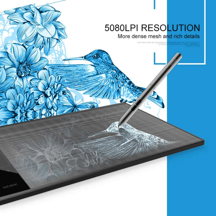 VEIKK A30 10x6 inch 5080 LPI Smart Touch Electronic Graphic Tablet, with Type-c Interface