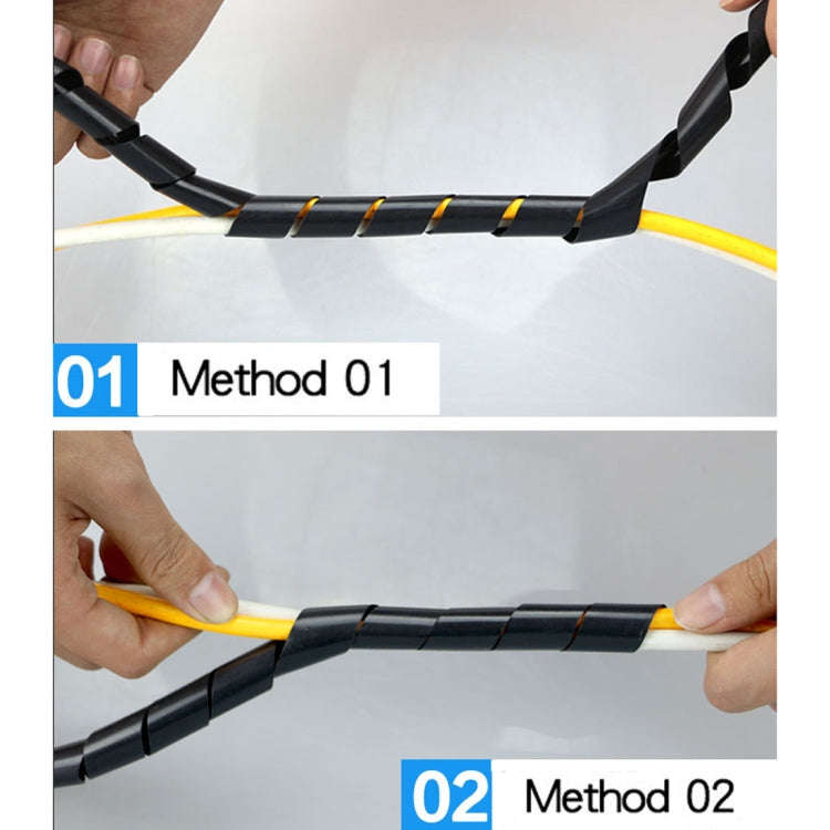 4m PE Spiral Pipes Wire Winding Organizer Tidy Tube, Nominal Diameter: 16mm(Black)