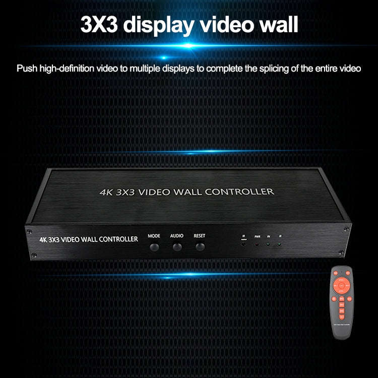 NK-BT88 4K 3X3 HDMI Video Wall Controller Multi-screen Splicing Processor with Remote Controller,...