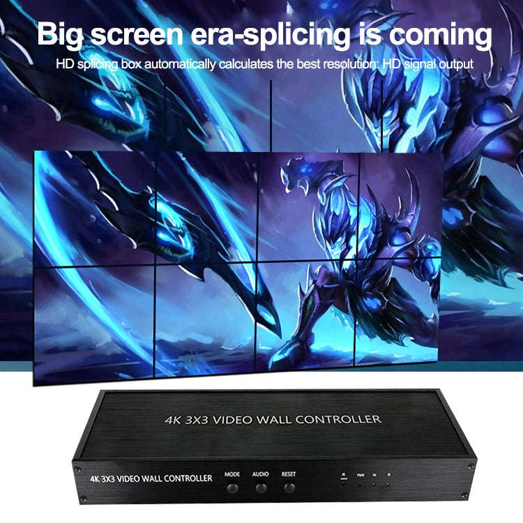 NK-BT88 4K 3X3 HDMI Video Wall Controller Multi-screen Splicing Processor with Remote Controller,...