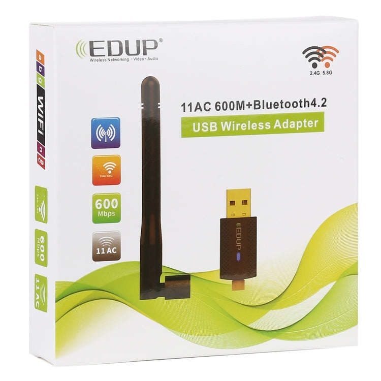 EDUP EP-AC1661 2 in 1 Bluetooth 4.2 + Dual Band 11AC 600Mbps High Speed Wireless USB Adapter WiFi...