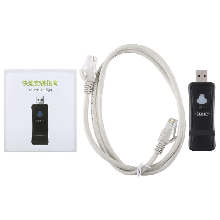 EDUP EP-2911S 300Mbps 2.4GHz Wireless USB Repeater WiFi to RJ45 Network Adapter for TV, Set Top B...