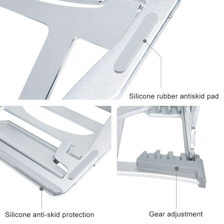 Aluminum Alloy Cooling Holder Desktop Portable Simple Laptop Bracket, Six-stage Support, Size: 21...
