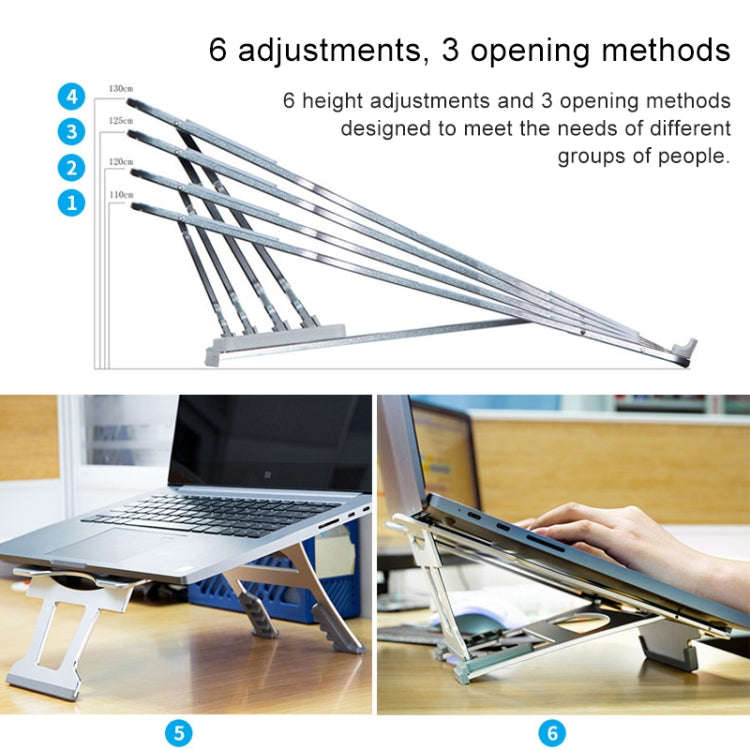 Aluminum Alloy Cooling Holder Desktop Portable Simple Laptop Bracket, Six-stage Support, Size: 21...