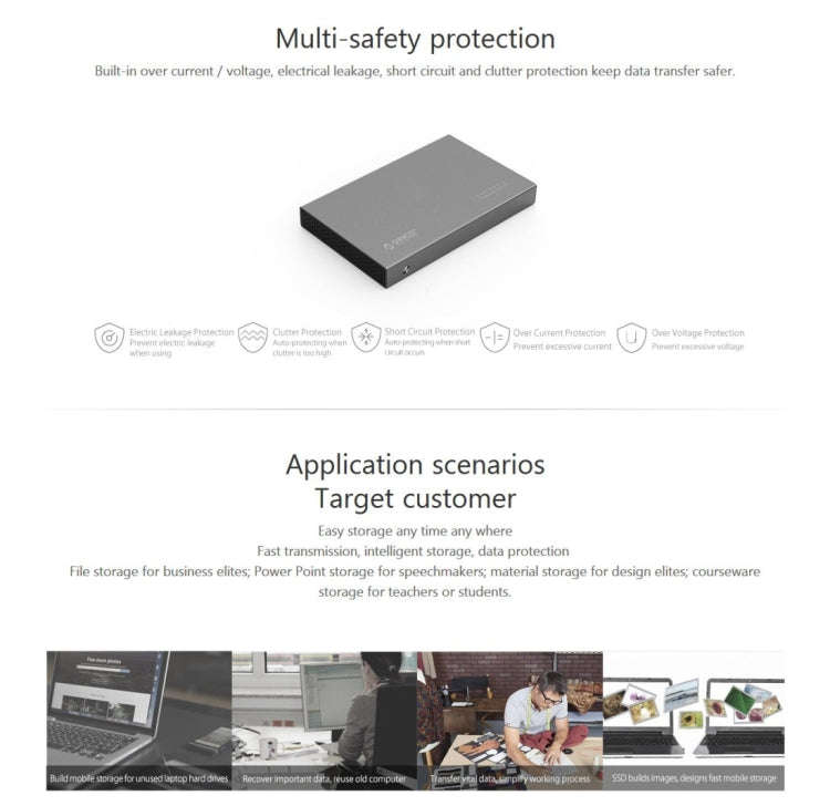 ORICO 2518S3 USB3.0 External Hard Disk Box Storage Case for 7mm & 9.5mm 2.5 inch SATA HDD / SSD (...