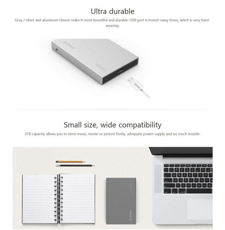 ORICO 2518S3 USB3.0 External Hard Disk Box Storage Case for 7mm & 9.5mm 2.5 inch SATA HDD / SSD (...