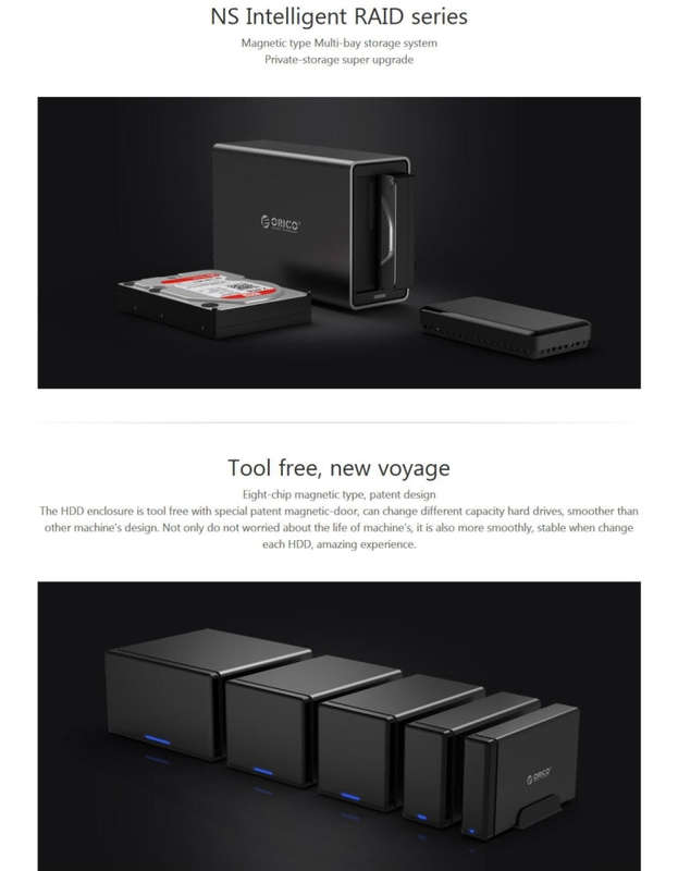 ORICO NS200-RU3 2-bay USB 3.0 Type-B to SATA External Hard Disk Box Storage Case Hard Drive Dock ...