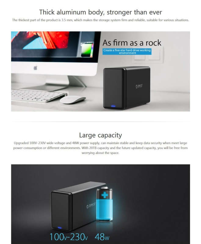 ORICO NS200-U3 2-bay USB 3.0 Type-B to SATA External Hard Disk Box Storage Case Hard Drive Dock f...