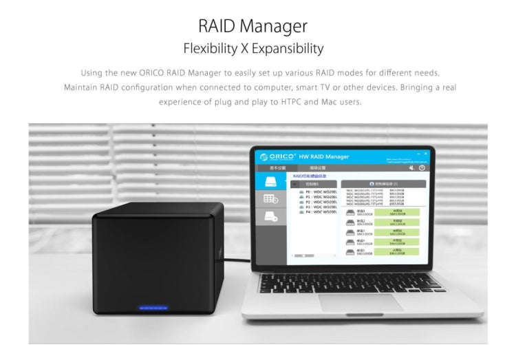 ORICO NS500-RC3 5-bay USB-C / Type-C 3.1 to SATA External Hard Disk Box Storage Case Hard Drive D...