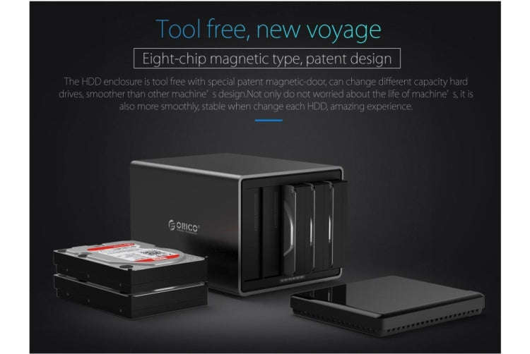 ORICO NS500-RC3 5-bay USB-C / Type-C 3.1 to SATA External Hard Disk Box Storage Case Hard Drive D...