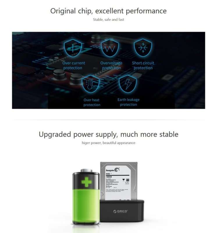 ORICO USB 3.0 Type-B to SATA External Storage Hard Drive Dock for 2.5 inch / 3.5 inch SATA HDD / ...
