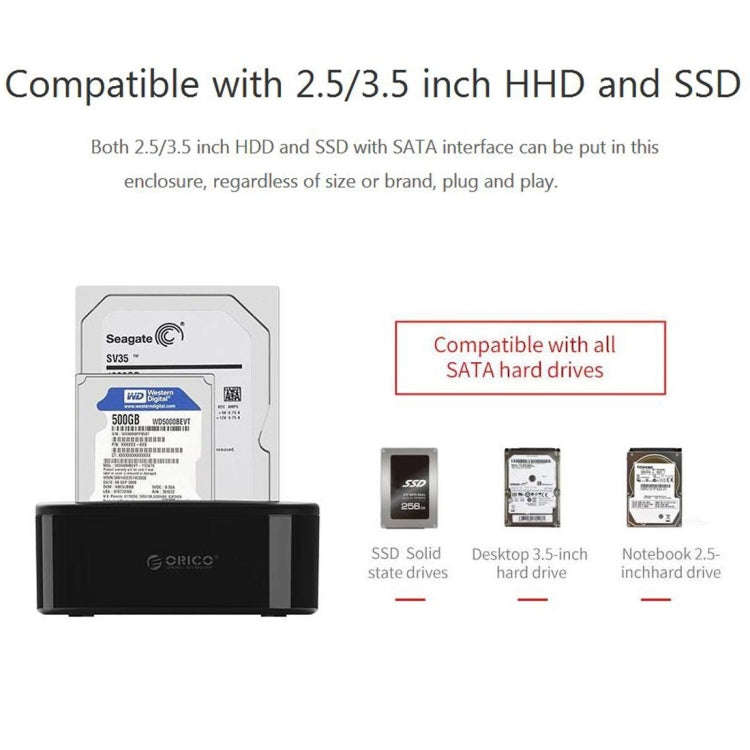 ORICO 6228US3-C 1 to 1 Clone 2 Bay USB 3.0 Type-B to SATA External Storage Hard Drive Dock for 2....