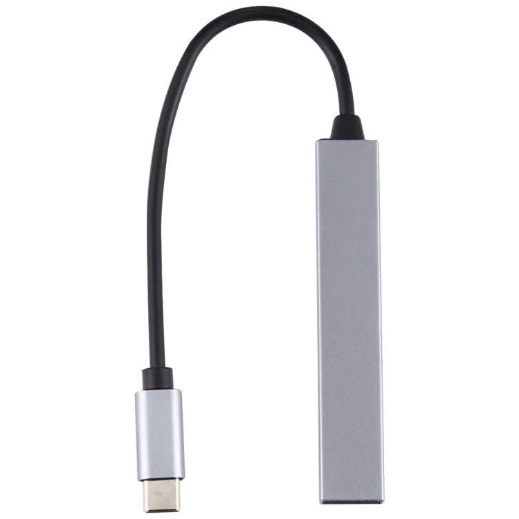 T-818 4 x USB 3.0 to USB-C / Type-C HUB Adapter (Silver Grey)