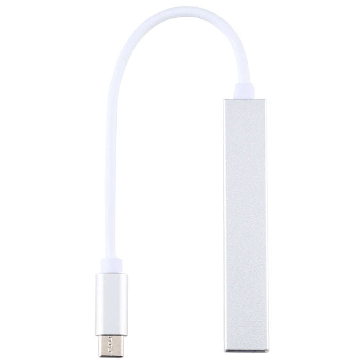 T-818 4 x USB 3.0 to USB-C / Type-C HUB Adapter (Silver)