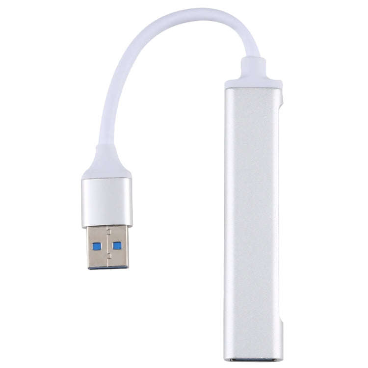 A-809 USB 3.0 + 3 x USB 2.0 to USB 3.0 Aluminum Alloy HUB Adapter(Silver)