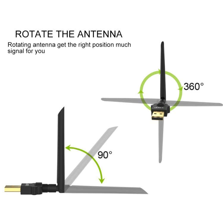 EDUP EP-AC1669 AC1300Mbps 2.4GHz & 5.8GHz Dual Band USB WiFi Adapter External Network Card with 2...