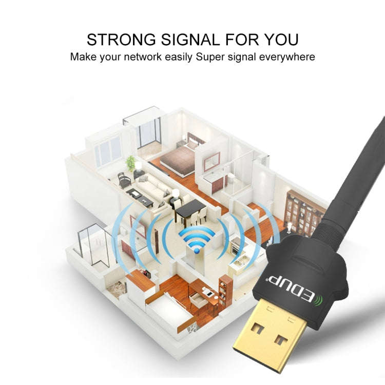 EDUP EP-AC1669 AC1300Mbps 2.4GHz & 5.8GHz Dual Band USB WiFi Adapter External Network Card with 2...