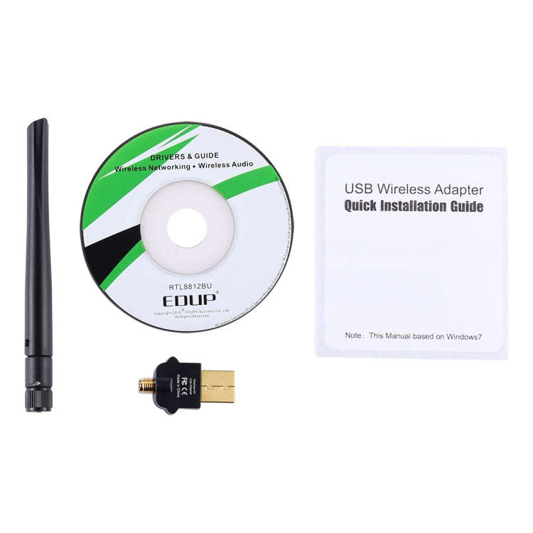 EDUP EP-AC1669 AC1300Mbps 2.4GHz & 5.8GHz Dual Band USB WiFi Adapter External Network Card with 2...