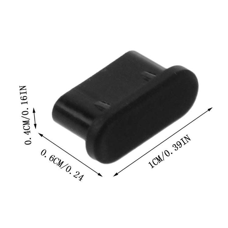 20 PCS Silicone Anti-Dust Plugs for USB-C / Type-C Port(Black)